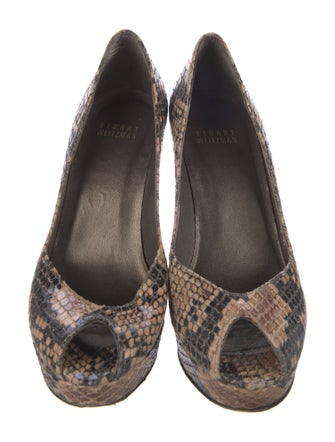 Stuart Weitzman Leather Animal Print Pumps