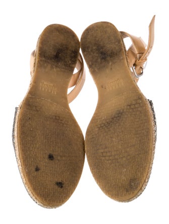 Stuart Weitzman Leather Printed Espadrilles