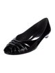 Stuart Weitzman Patent Leather Cutout Accent Flats