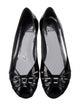 Stuart Weitzman Patent Leather Cutout Accent Flats