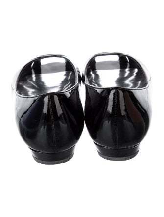 Stuart Weitzman Patent Leather Cutout Accent Flats