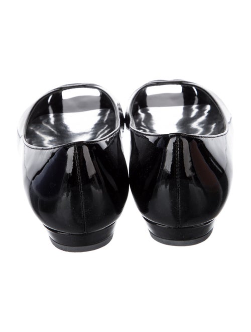 Stuart Weitzman Patent Leather Cutout Accent Flats