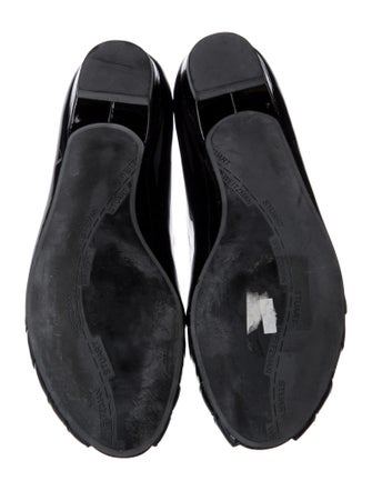 Stuart Weitzman Patent Leather Cutout Accent Flats
