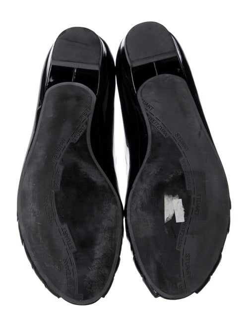 Stuart Weitzman Patent Leather Cutout Accent Flats
