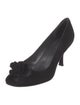 Stuart Weitzman Suede Bow Accents Pumps