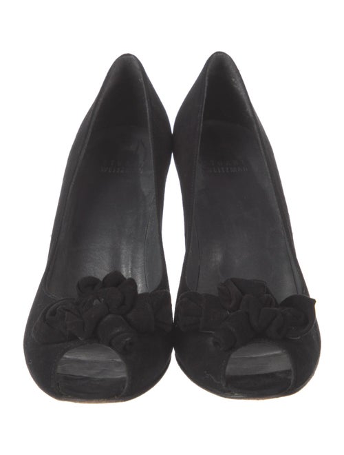 Stuart Weitzman Suede Bow Accents Pumps