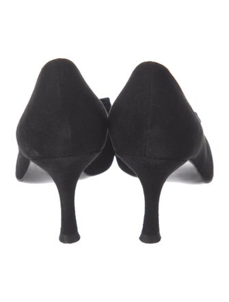 Stuart Weitzman Suede Bow Accents Pumps
