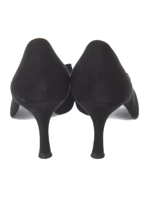 Stuart Weitzman Suede Bow Accents Pumps