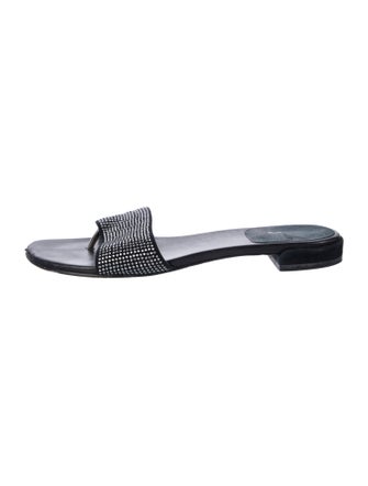 Stuart Weitzman Leather Printed Slides