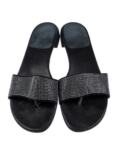 Stuart Weitzman Leather Printed Slides