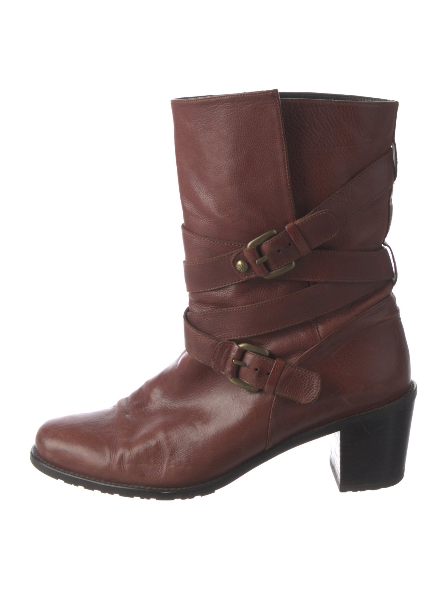 Stuart Weitzman Leather Moto Boots