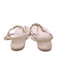 Stuart Weitzman Leather Beaded Accents T-Strap Sandals