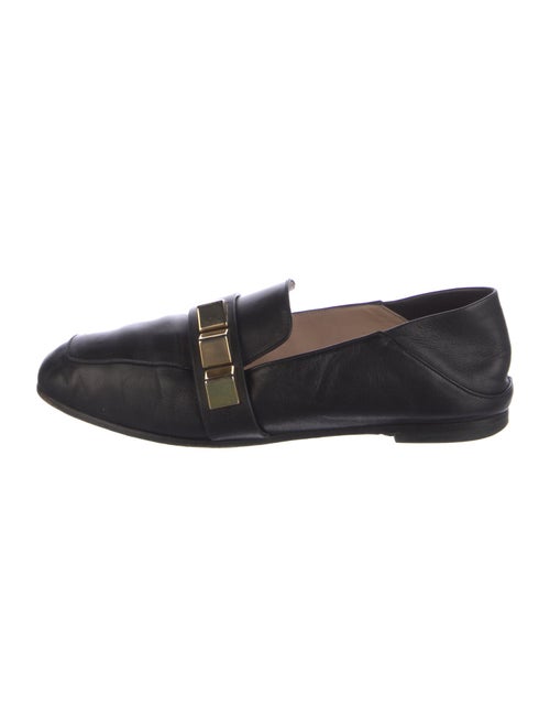 Stuart Weitzman Leather Studded Accents Loafers