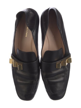 Stuart Weitzman Leather Studded Accents Loafers
