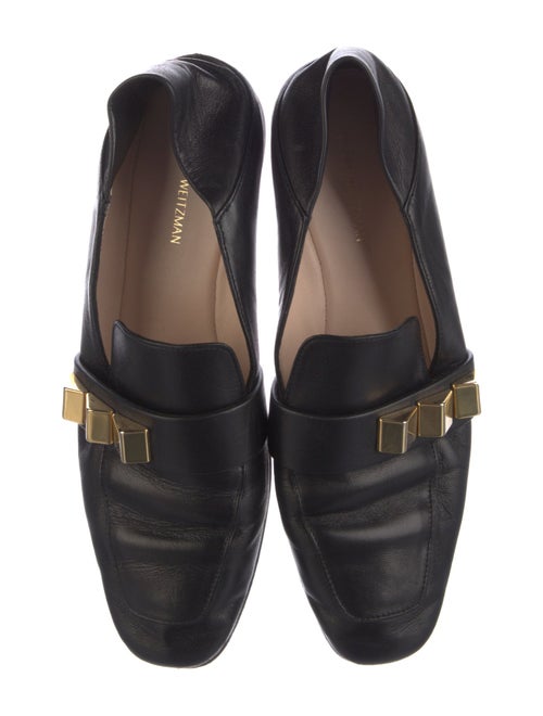 Stuart Weitzman Leather Studded Accents Loafers