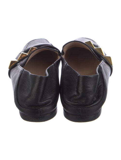 Stuart Weitzman Leather Studded Accents Loafers