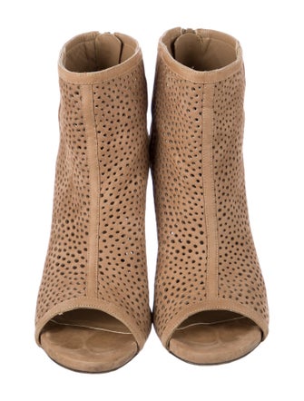 Stuart Weitzman Suede Lasercut Accents Boots