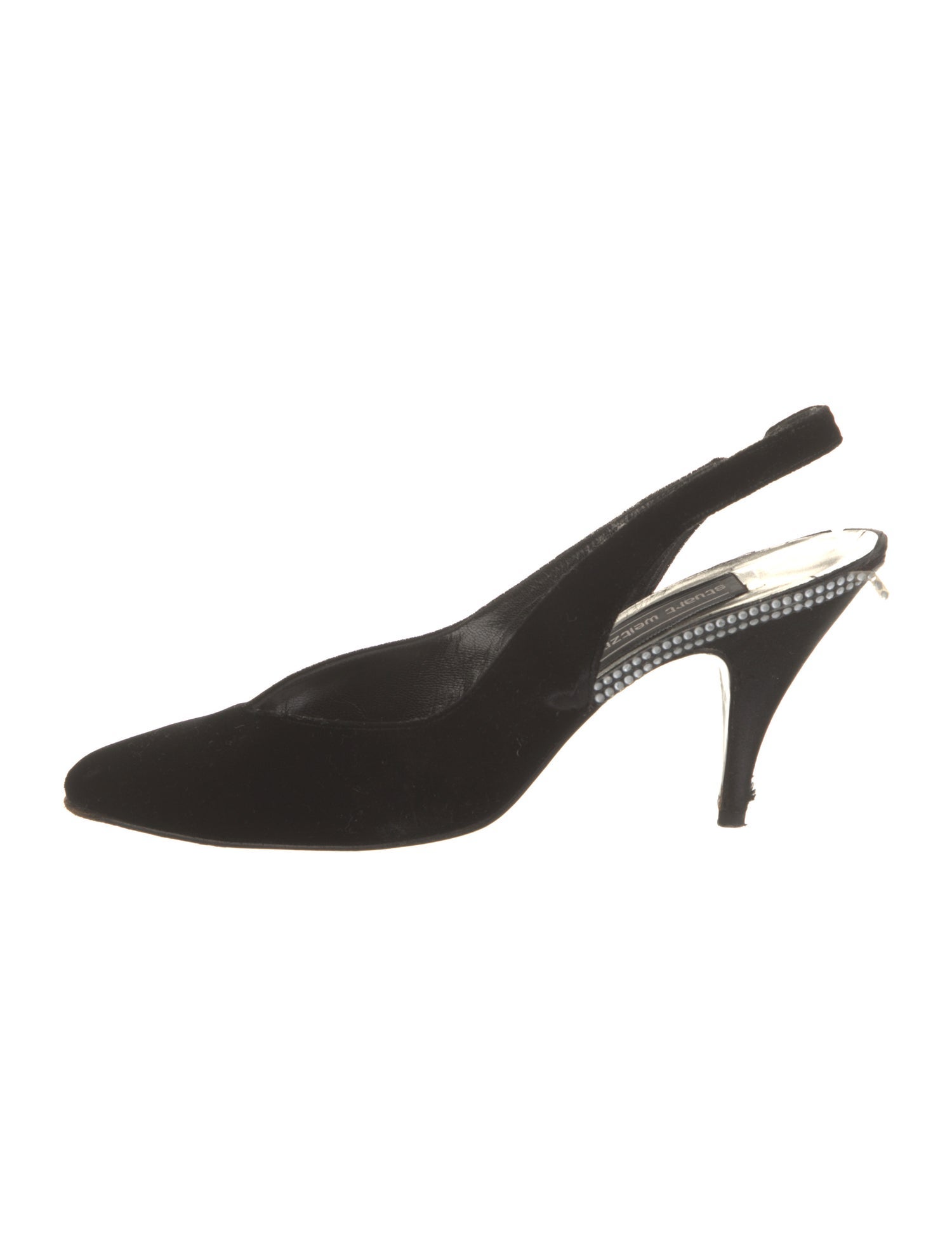 Stuart Weitzman Crystal Embellishments Slingback Pumps