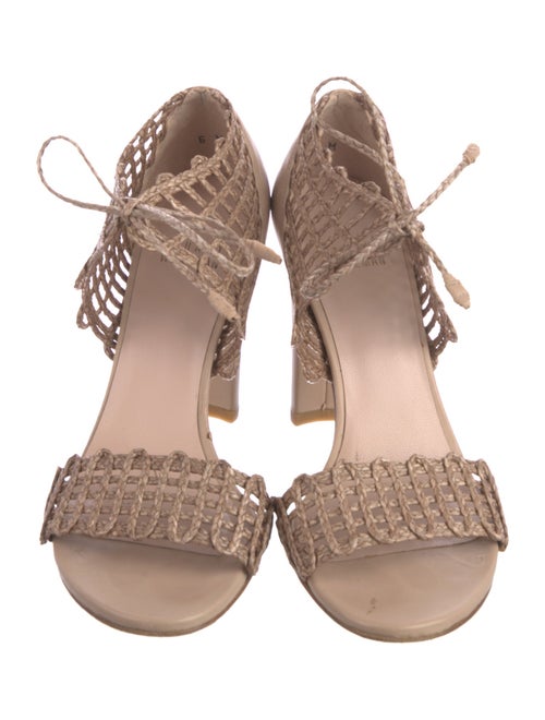Stuart Weitzman Raffia Braided Accents Sandals