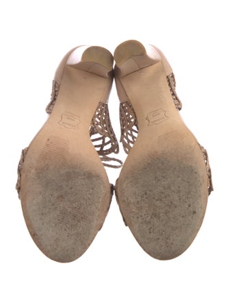 Stuart Weitzman Raffia Braided Accents Sandals