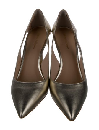 Stuart Weitzman Leather Cutout Accent Pumps