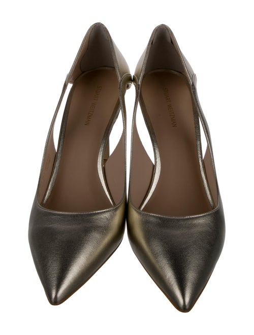 Stuart Weitzman Leather Cutout Accent Pumps