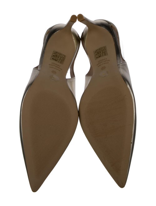 Stuart Weitzman Leather Cutout Accent Pumps