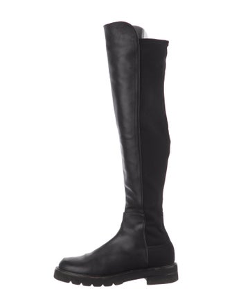 Stuart Weitzman Leather Leather Trim Embellishment Boots