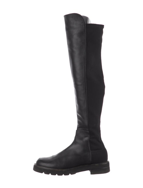 Stuart Weitzman Leather Leather Trim Embellishment Boots