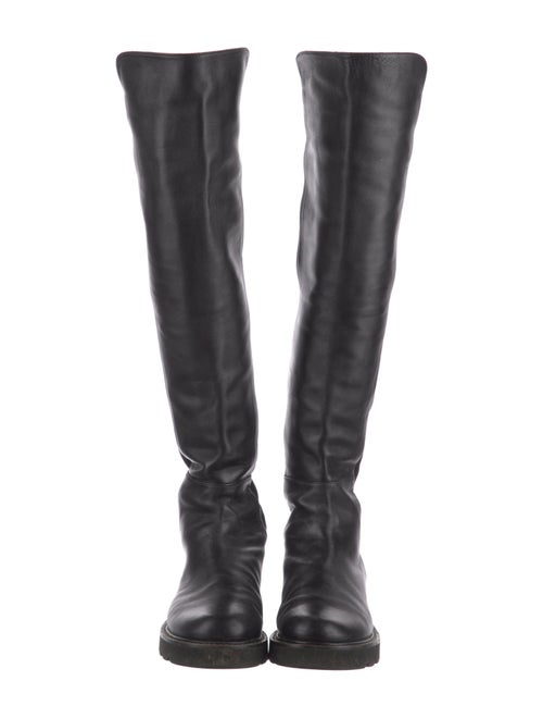 Stuart Weitzman Leather Leather Trim Embellishment Boots