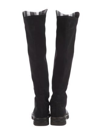 Stuart Weitzman Leather Leather Trim Embellishment Boots