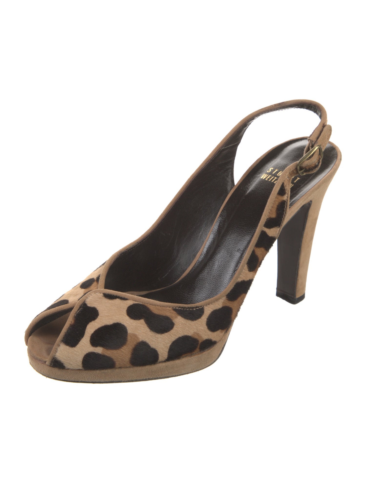 Stuart Weitzman Ponyhair Animal Print Slingback Pumps
