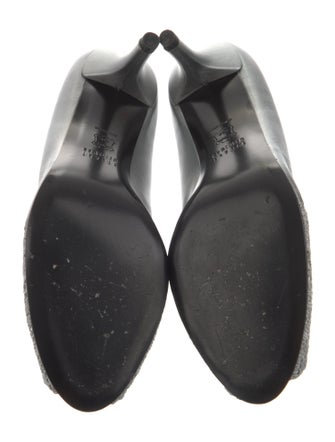 Stuart Weitzman Leather Lace Pattern Sandals