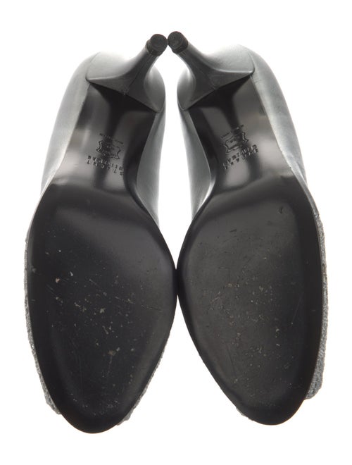 Stuart Weitzman Leather Lace Pattern Sandals