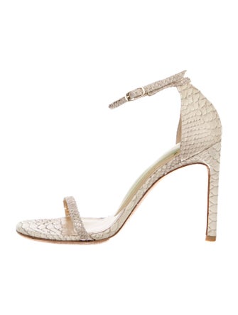 Stuart Weitzman Leather Animal Print Sandals