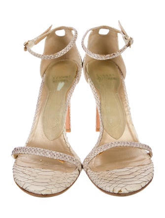 Stuart Weitzman Leather Animal Print Sandals