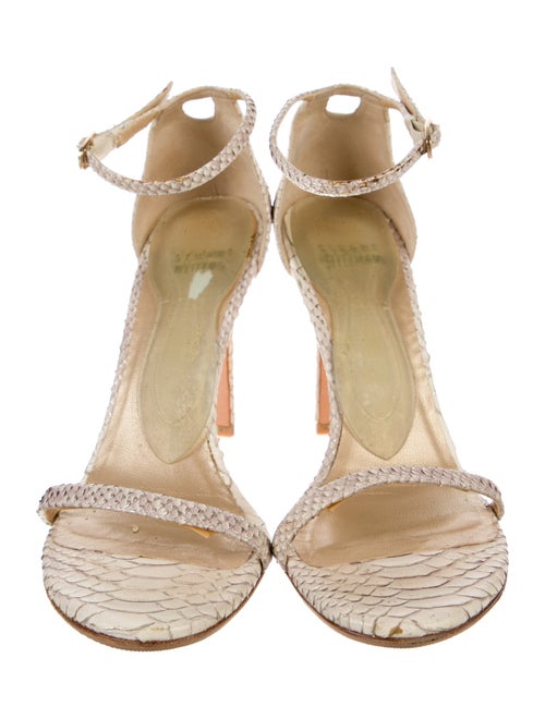 Stuart Weitzman Leather Animal Print Sandals