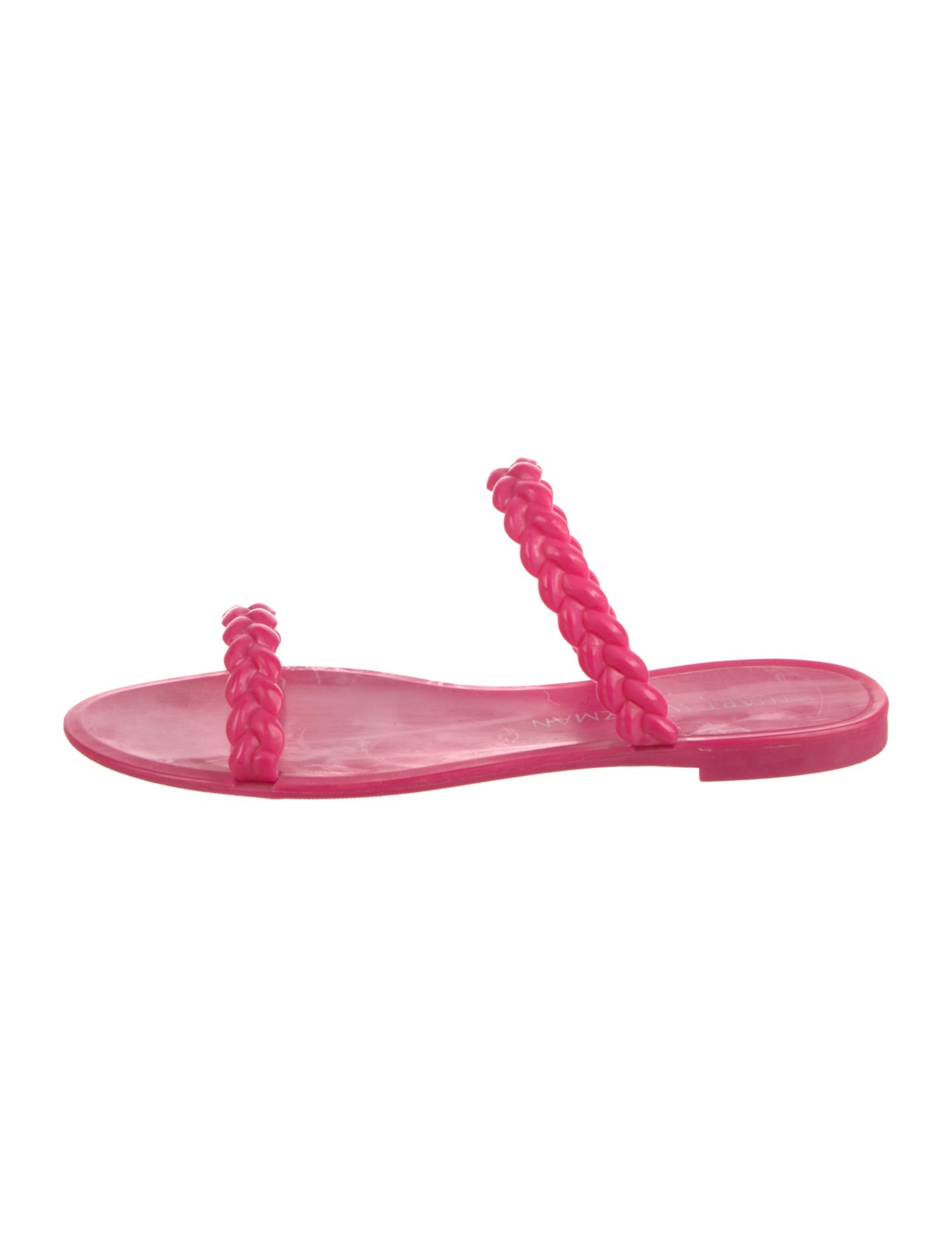 Stuart Weitzman Rubber Braided Accents Slides