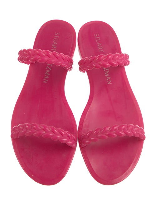 Stuart Weitzman Rubber Braided Accents Slides