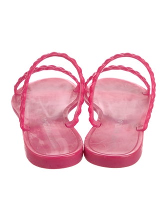 Stuart Weitzman Rubber Braided Accents Slides