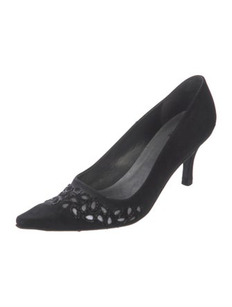 Stuart Weitzman Satin Beaded Accents Pumps
