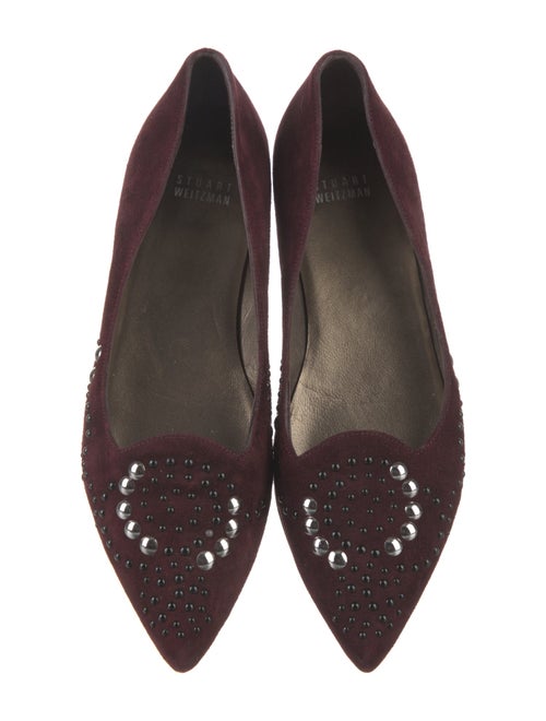 Stuart Weitzman Suede Studded Accents Loafers