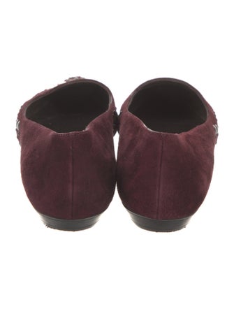 Stuart Weitzman Suede Studded Accents Loafers