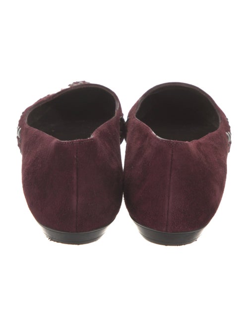 Stuart Weitzman Suede Studded Accents Loafers