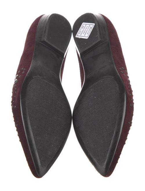 Stuart Weitzman Suede Studded Accents Loafers