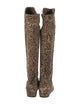 Stuart Weitzman Suede Animal Print Boots
