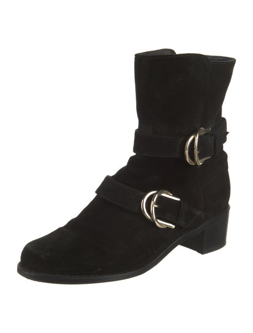 Stuart Weitzman Suede Moto Boots