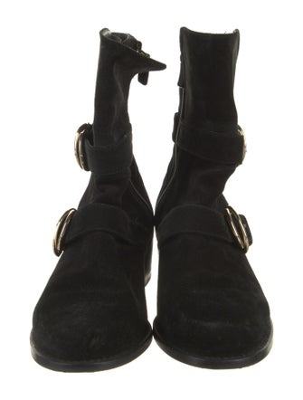Stuart Weitzman Suede Moto Boots