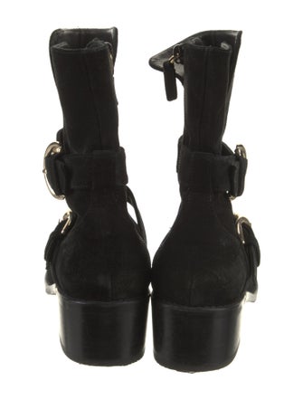 Stuart Weitzman Suede Moto Boots
