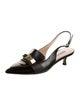 Stuart Weitzman Leather Studded Accents Slingback Pumps
